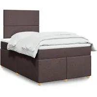 Prolenta Maison Exclusive: Base de cama con somier y colchón, color marrón oscuro, 120x190 cm, material: textil