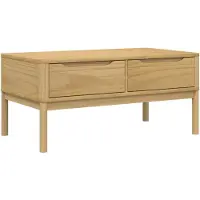Syfax Mesa de centro FLORO madera de pino marrón cera 99x55,5x45 cm