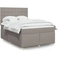 Prolenta Maison Exclusive: Base de cama con somier y colchón, color taupe, 140x200 cm, tapizado en tela
