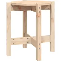 Syfax Mesa de centro de madera de pino maciza Ø 42,5x45 cm