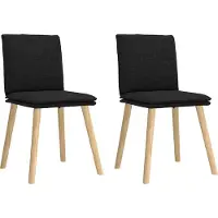 Syfax Sillas de comedor 2 unidades tela negro