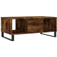 Syfax Mesa de centro madera contrachapada roble ahumado 90x50x36,5 cm