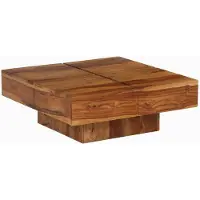 Syfax Mesa de centro de madera maciza de acacia 80x80x30 cm