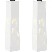 Syfax Luz de camino LED solar 2 uds. Blanco Cálido 18 x 18 x 80 cm