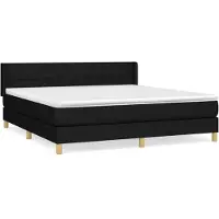 Syfax Cama box spring con colchón tela negro 160x200 cm