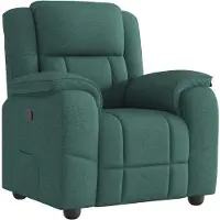 Syfax Sillón reclinable de tela verde oscuro