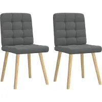 Syfax Sillas de comedor 2 unidades tela gris oscuro