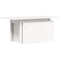 Syfax Mesa de jardín madera maciza de pino blanca 100x50x75 cm