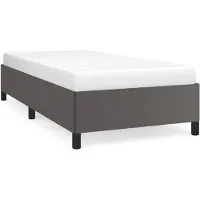 Syfax Estructura de cama sin colchón cuero sintético gris 80x200 cm