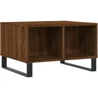 Syfax Mesa de centro madera contrachapada marrón roble 60x50x36,5 cm
