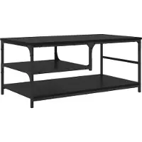 Syfax Mesa de Café Roble Negro 90 x 49 x 40 cm Madera contrachapada