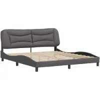 Syfax Estructura de cama sin colchón Hvar cuero sintético gris 180x200 cm