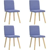 Syfax Sillas de comedor 4 uds tela azul jeans