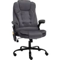Syfax Silla de oficina de masaje terciopelo gris oscuro