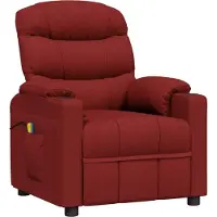 Syfax Sillón de masaje de tela rojo tinto