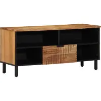 Syfax Mueble de TV Marrón 100 x 33 x 46 cm Madera de mango maciza