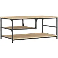Syfax Mesa de centro madera de ingeniería roble Sonoma 90x49x40 cm