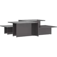 Syfax Mesa de centro 2 pzas madera contrachapada gris 111,5x50x33cm