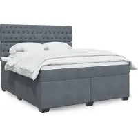 Prolenta Maison Exclusive - Base de cama con somier y colchón, color gris oscuro, 180x200 cm, tapizada en terciopelo