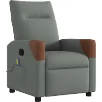 Syfax Sillón reclinable de masaje de tela gris oscuro