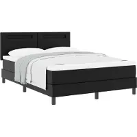 Syfax Cama con somier y colchón, color , 160 x 200 cm, tapizada en cuero sintético