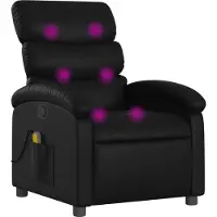 Syfax Sillón reclinable de masaje en piel sintética negra
