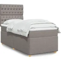 Prolenta Maison Exclusive: Base de cama con somier y colchón color taupe, 90x190 cm, tejido
