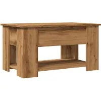 Syfax Mesa de centro madera de ingeniería roble artesanal 79x49x41 cm