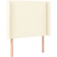 Syfax Cabecero con orejas cuero sintético crema 83x16x118/128cm