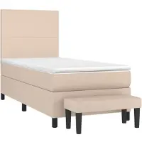 Syfax Cama box spring con colchón cuero sintético capuchino 100x200cm