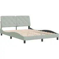 Syfax Estructura de cama sin colchón terciopelo gris claro 140x190 cm