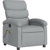 Syfax Sillón reclinable de masaje con tela gris claro