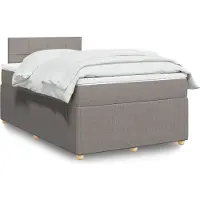Prolenta Maison Exclusive: Base de cama con somier y colchón, color taupe, 120x190 cm, tapizado en tela