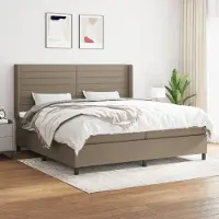 Prolenta Maison Exclusive: Cama con somier y colchón, color taupe, 200x200 cm, tapizada en tela