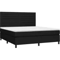 Syfax Cama box spring con colchón tela negro 160x200 cm