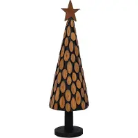 Syfax Árbol de Navidad Marrón 149 cm Madera de teca maciza