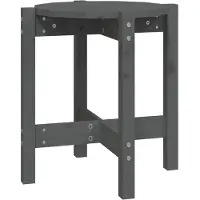 Syfax Mesa de centro de madera maciza de pino gris Ø42,5x45 cm