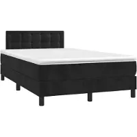 Prolenta Maison Exclusive: Base de cama con somier, colchón y luces LED, color , 120 x 190 cm, tapizada en terciopelo