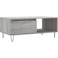 Syfax Mesa de centro madera contrachapada gris Sonoma 90x50x36,5 cm