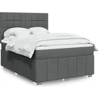 Prolenta Maison Exclusive - Base de cama con somier y colchón, color gris oscuro, 160x200 cm, tejido