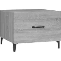 Syfax Mesa de centro con patas de metal gris sonoma 50x50x40 cm