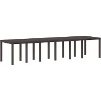 Syfax Mesa de Jardín Marrón 350 x 100 x 74 cm ratán sintético