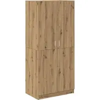 Syfax Armario de madera de ingeniería roble artesanal 80x52x180 cm