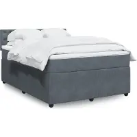 Prolenta Maison Exclusive - Base de cama con somier y colchón, color gris oscuro, 140x200 cm, tapizada en terciopelo