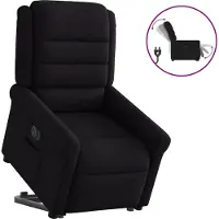 Syfax Sillón eléctrico reclinable elevable de tela negro