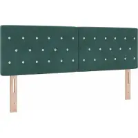 Syfax Cabecero LED con tiras LED Verde oscuro 144 cm Terciopelo