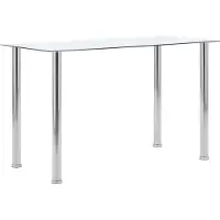 Syfax Mesa de comedor vidrio templado transparente 120x60x75 cm