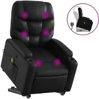 Sonstiges Sillón reclinable de masaje de pie cuero artificial negro
