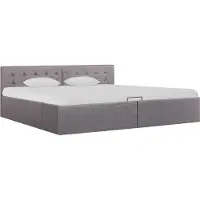 Syfax Cama canapé hidráulica almacenaje sin colchón taupe 180x200 cm