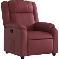Syfax Sillón reclinable, color burdeos, tapizado en cuero sintético